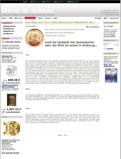 Fonds Discount (fondsdiscount.de) Gold Coins Page